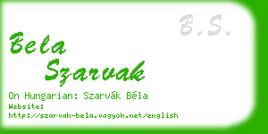 bela szarvak business card