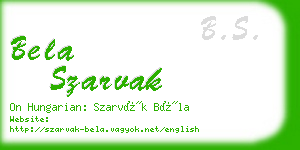 bela szarvak business card